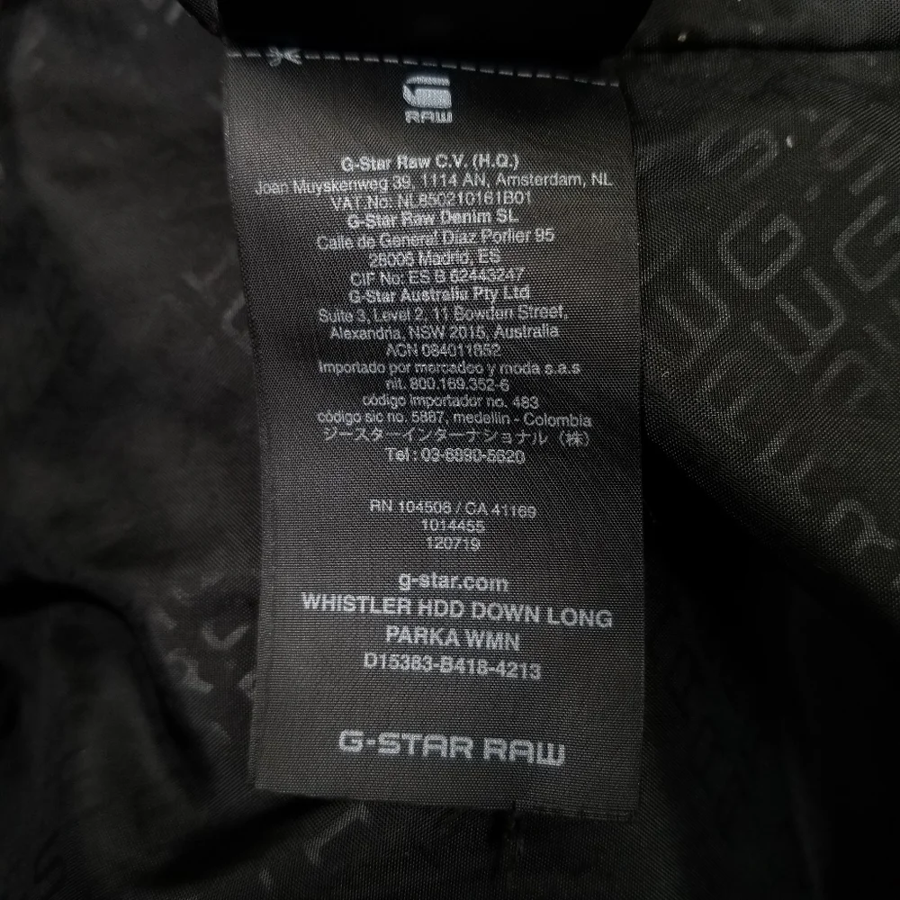 G-Star Raw Whistler HDD Women's Long Down Coat Navy Blue Size S - Picture 10 of 16